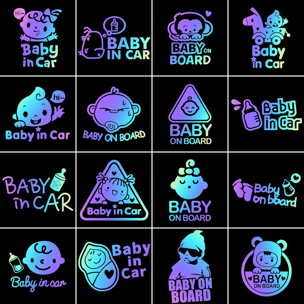 Stiker Reflektif Motif Tulisan Baby In Car Untuk Dekorasi Mobil