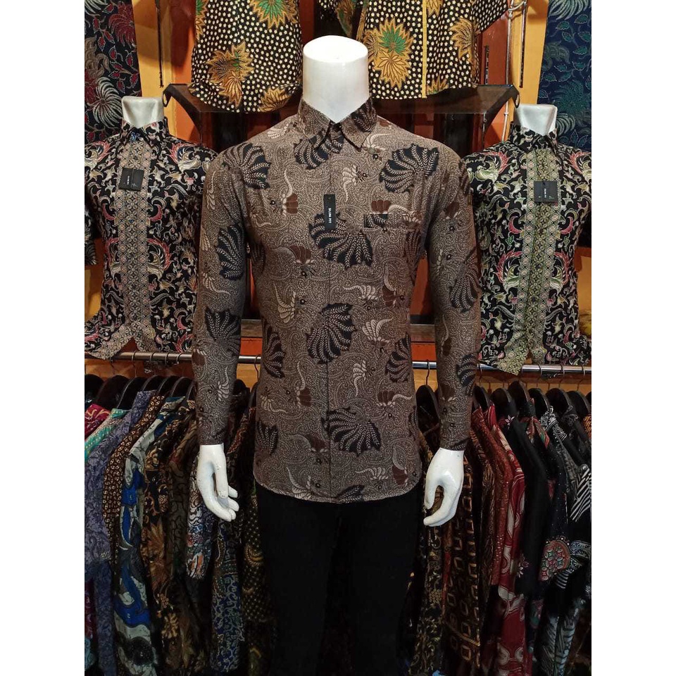 Baju batik slimfit kemeja pria lengan panjang