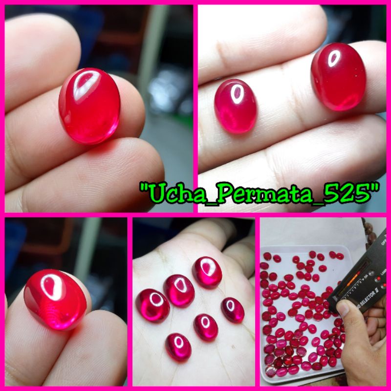 borongan murah 10pcs batu akik merah delima merah siem rose bangkok