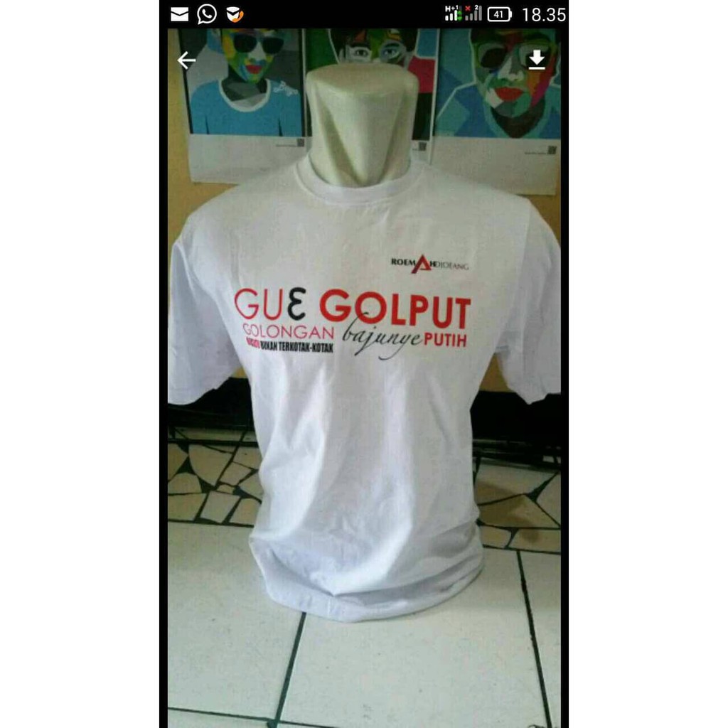 T-shirts Gue golput/ Kaos keren/ Golongan/ Baju/ Putih