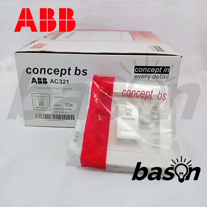 ABB AC321 CONCEPT 1 Gang Telephone Outlet RJ11 UTP | Socket Telepon