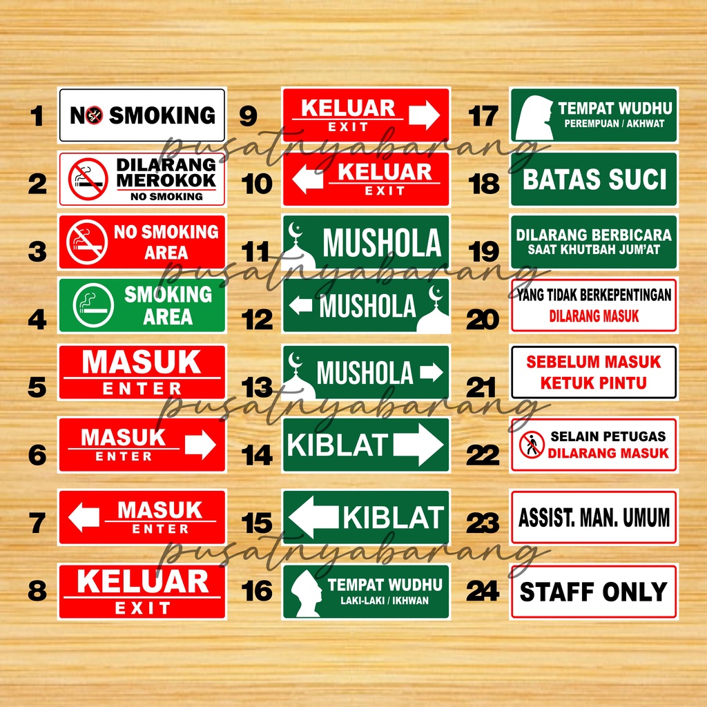 

STICKER PERINGATAN ALL VARIAN WATERPROOF BISA CUSTOM - STICKER KANTOR, STICKER MASJID, STICKER TOKO, STICKER KOS,DLL (uk 5x15cm)