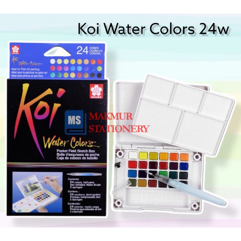 

Koi Watercolor 24 Pocket Field Sketch Box Sakura