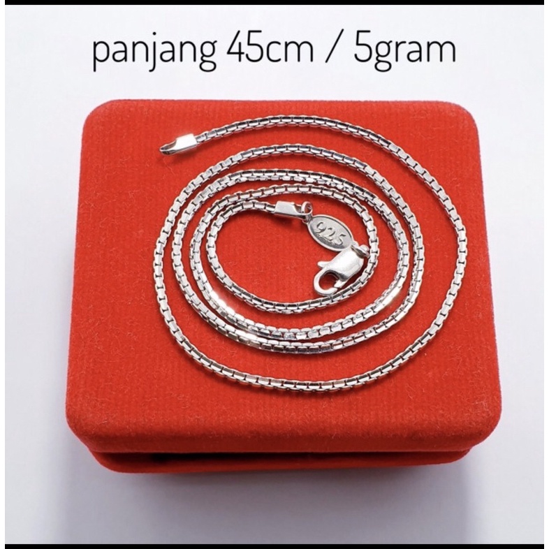 Kalung italy santa 45cm kalung pria kalung wanita perak 925 lapis emas putih