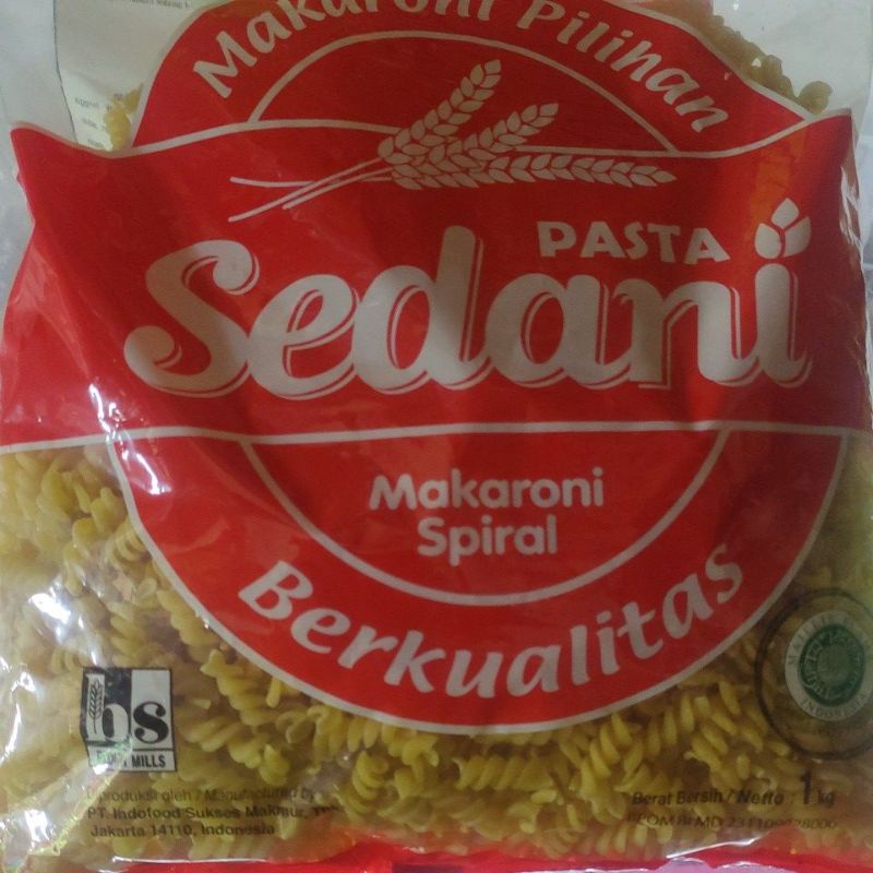 

Makaroni Pasta Sedani Spiral 250gr/500gr/1000gr