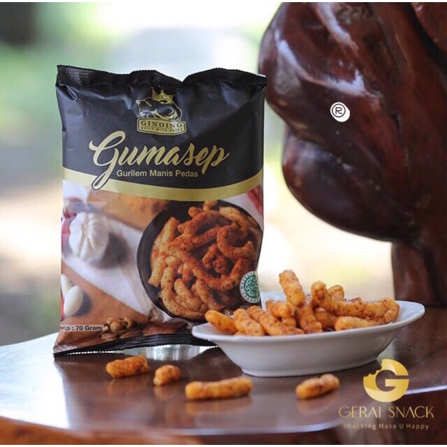 Gumasep GINDING Gurilem Crispy Pedas Manis Bumbu Kacang (70gr)