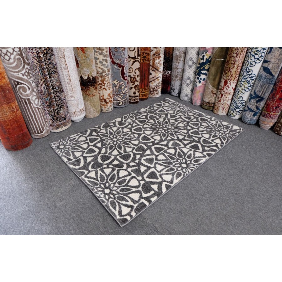 Karpet Permadani Frezze Import Turki 120x180 Lantai Bulu White Grey-1