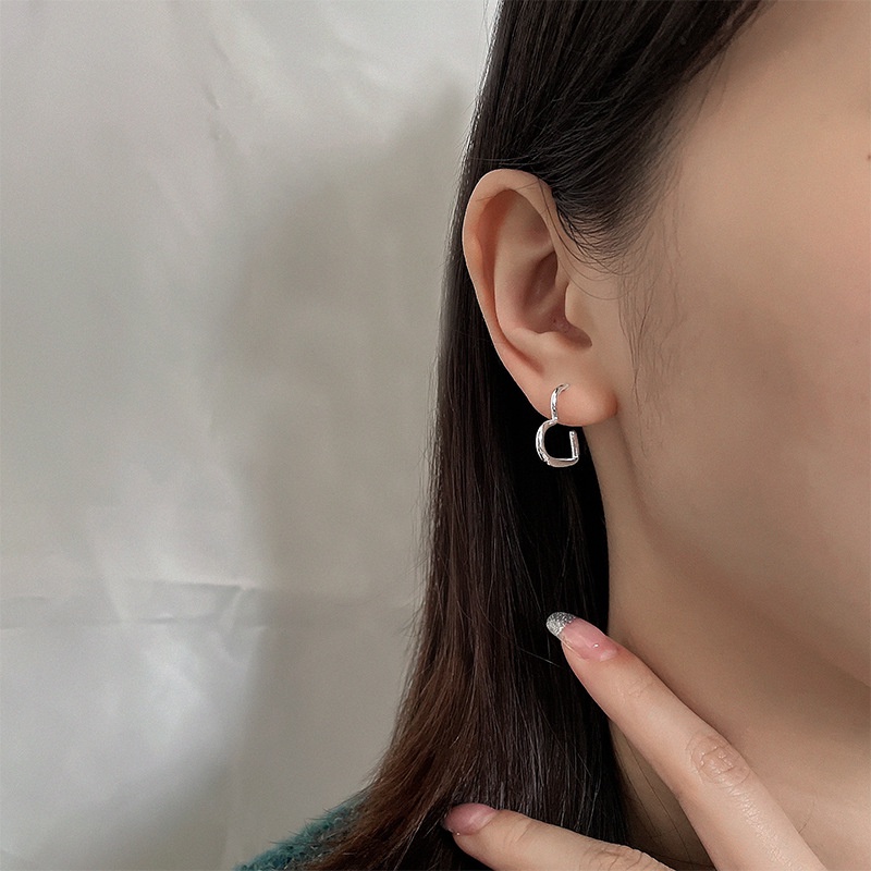 Anting S925 Silver Glossy Bentuk Hati Untuk Wanita