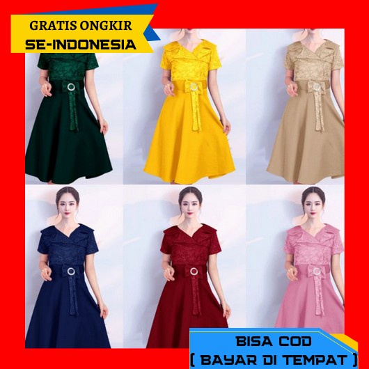 Felisia Dres Turki -Dres Pesta-Gaun Kondangan -Gaun Pesta-Gaun Terbaru Dress Yuna Brokat Terbaru /Dr