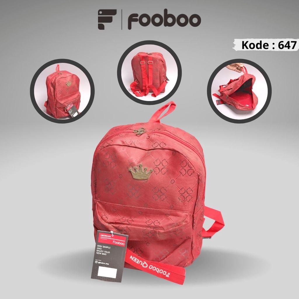 FOOBOO TAS  RANSEL BACKPACK WANITA  KUALITAS PREMIUM