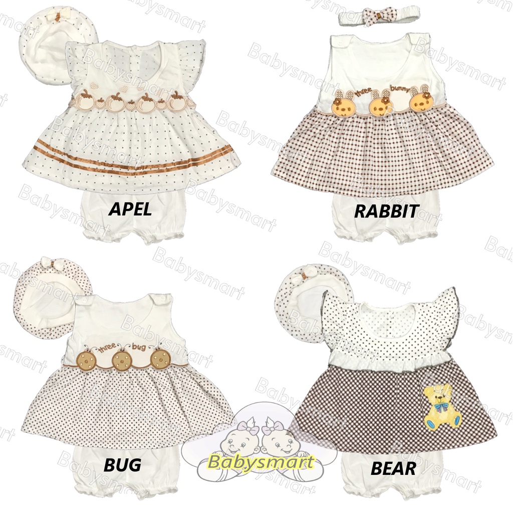 Babysmart - Setelan Baju bayi/anak Perempuan cewek MOM'S GIFT 100% Katun SNI usia 0-6 bulan / Pakaian anak Cewek