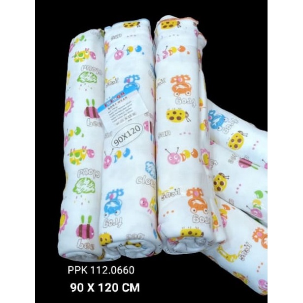 3 Pc Bedong Bayi Katun Kaos 120x90cm Motif Animal Best Quality Lembut / Alas Ompol Bayi/ Selimut bedong bayi