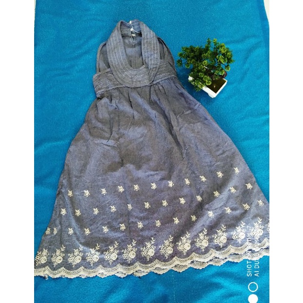 Preloved-Dress/overal jeans kombi bordir