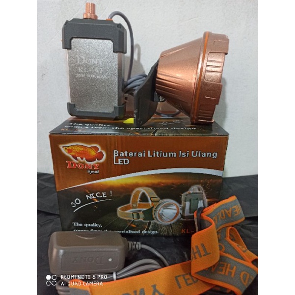 Senter Kepala Dony KL 197 ready cahaya putih & kuning