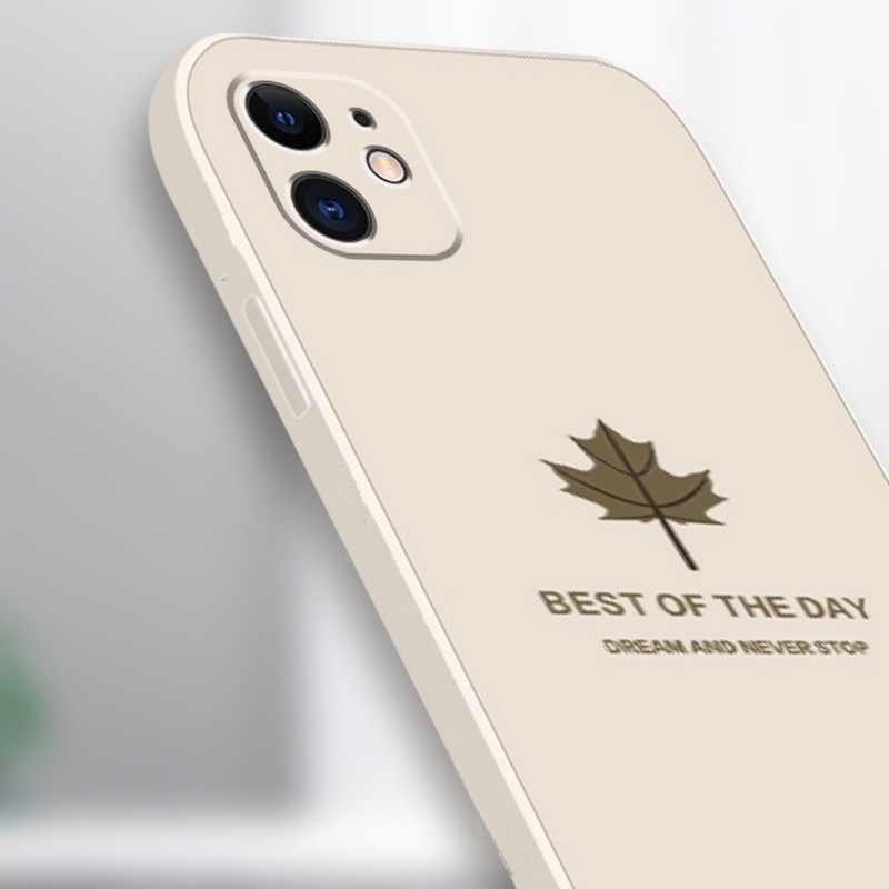 Casing iPhone 13 Pro iPhone 12 Pro Max iPhone 12 iPhone11 Pro iPhone XR iPhone 6 6S iPhone 7 8 Plus iPhone XS Luxury Maple Leaf Pattern Soft Square Silicone Phone Case Cover Rixuan