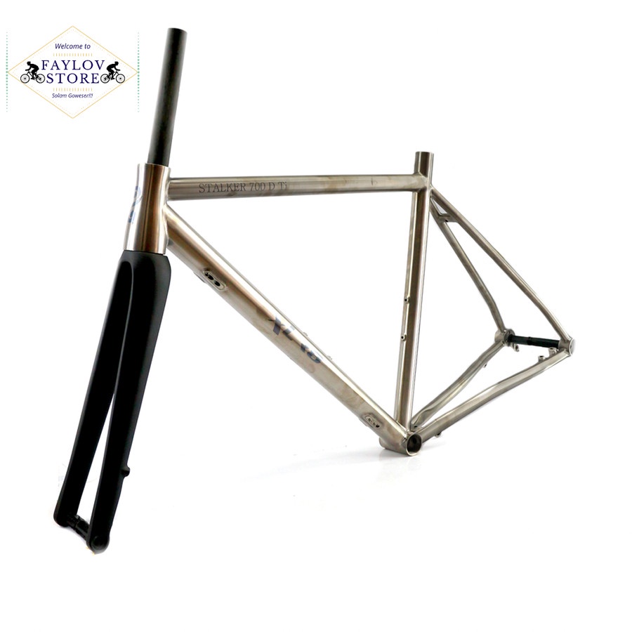 FRAME SET XLR8 STALKER 700 X 50 TITANUIM DISC FORK CARBON