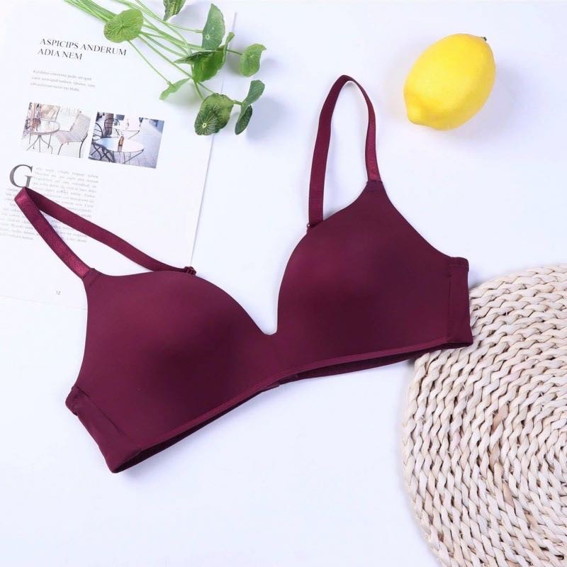 HOHO_HWANG (B-11) Pakaian Dalam Wanita Bra BH bra sexy one-piece sport yoga bra set BH-B-11 wine red