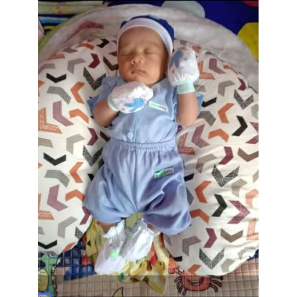 6 pcs / 3 Set Setelan Baju Bayi Baru Lahir Lengan Pendek Katun Halus Lembut SNI Baju Celana Paket Newborn Baby Perlengkapan Bayi Baru  Lahir Gift Kado Bayi Laki Perempuan