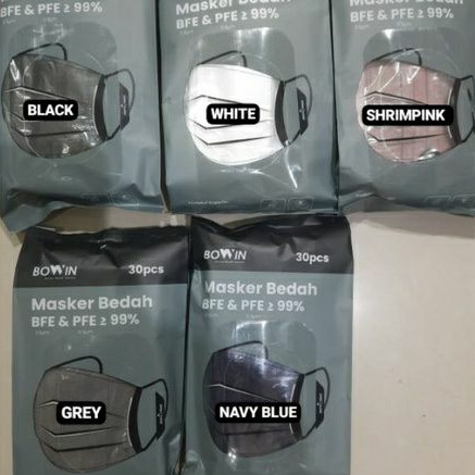 BOWIN MASKER BEDAH ~ Kemasan BARU!!! (Masker Medis/Surgical/Disposable/Earloop) BFE PFE 99% (KEMENKES RI AKL/AKD)
