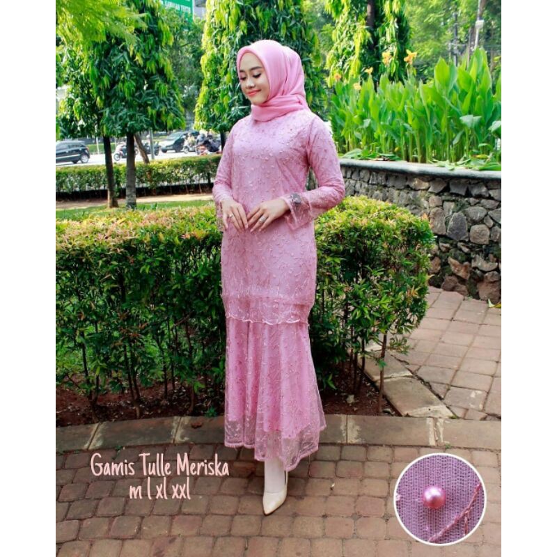 BAYAR DI TEMPAT  [COD] GAMIS TULLE MERISKA