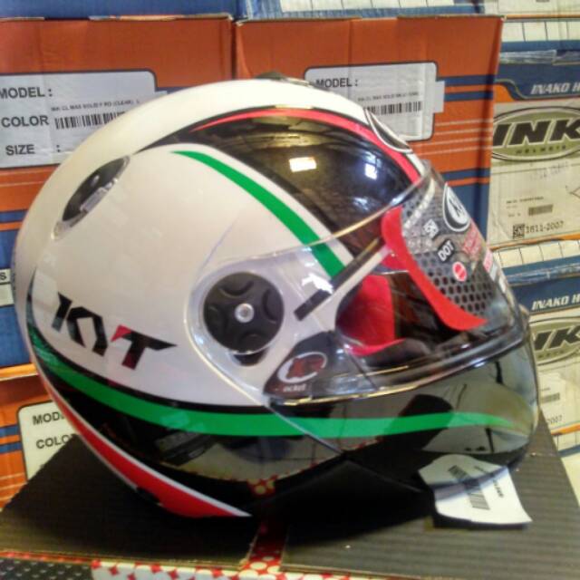 KYT X ROCKET WHITE BLACK GREEN SERI2