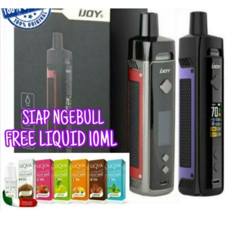 Vapoor Vapee Ijoy Jupiter 70Wat Authentic Full Set Siap Pakai Free Cairan 10ml