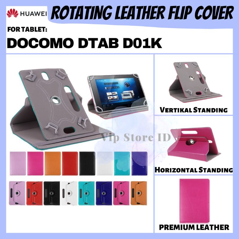 HUAWEI DOCOMO DTAB D01K 10.1 TAB TABLET 10 INCH ROTATE FLIP BOOK COVER CASE CASING SARUNG KESING FLI