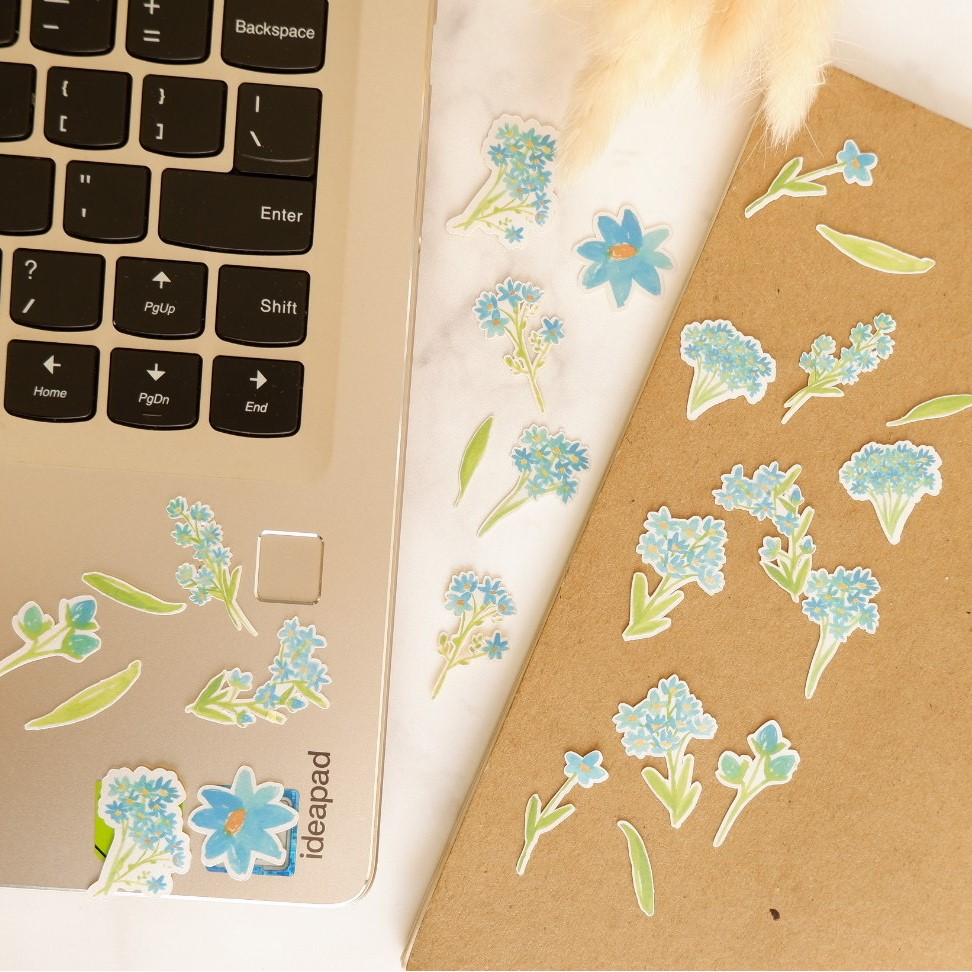 

Pretty Memoir Forget Me Not - Stiker Sticker Motif Lucu Journal Bujo Scrapbook DIY Laptop Waterproof