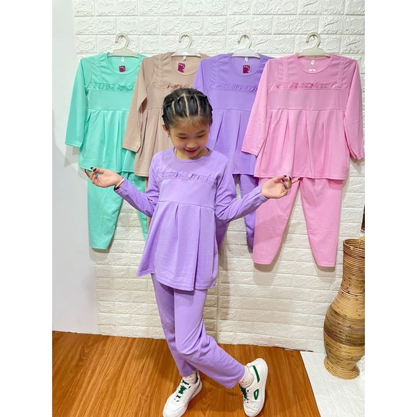 Baju stelan anak Baju muslim anak Baju tidur anak Dress anak perempuan 7-13tahun
