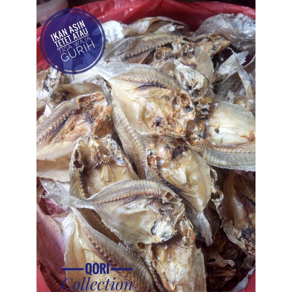 

ikan asin tetet atau tiga waja,gurih,enak,mantap,kemasan 250gr