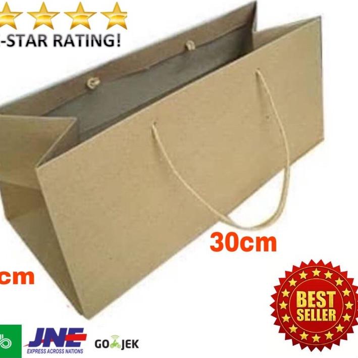 

(BROWNIES M) Paperbag 30x15x15 Bronis Brownis Tas Kertas Kue Makanan Roll Cake Hajatan Kraft Murah