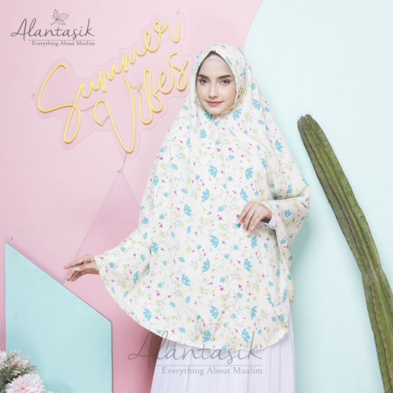 Alantasik - Jilbab XL Wolfis Kinara Monalisa bunga ASTER PET ANTEM  GR.5