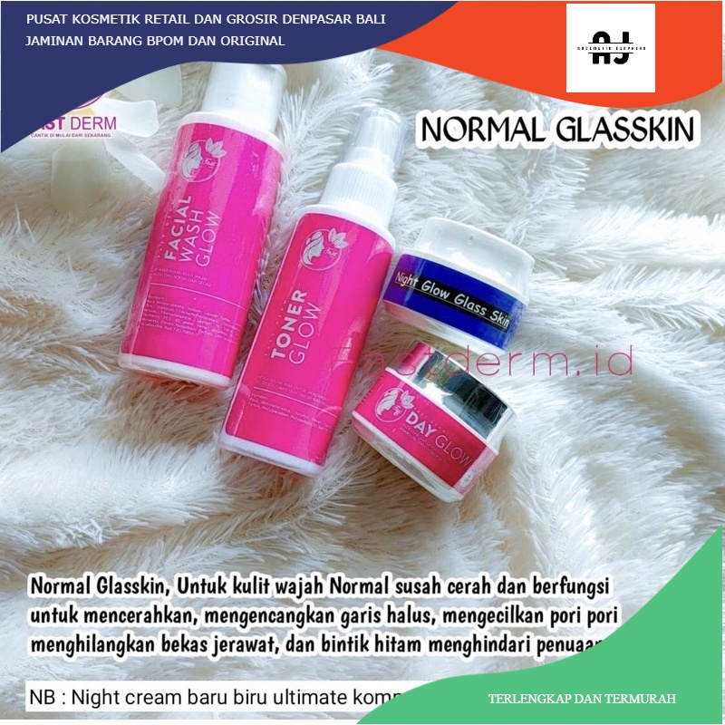FAST DERM PAKET GLASS SKIN Glasskin/ reseller FastDerm CREAM PEMUTIH WAJAH BPOM
