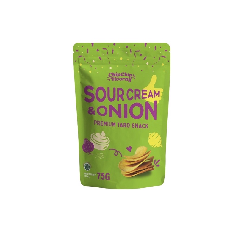 

Chip Chip Hooray Premium Taro Snack - Sour Cream & Onion - 75 g