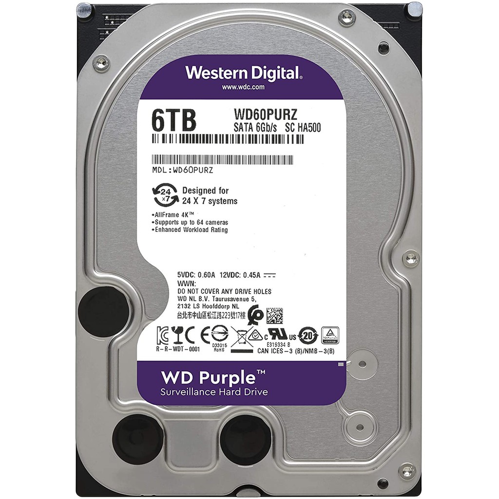 WD PURPLE 6 TB 3,5&quot; SURVEILLANCE CCTV WD PURPLE 6TB