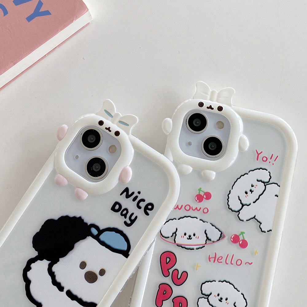 Soft Case Bahan Silikon Desain Anjing Monster Untuk iPhone 11 12 13 14 Pro Max XR 6 6S 7 8 Plus X XS SE 2020 11 Pro 14 Plus