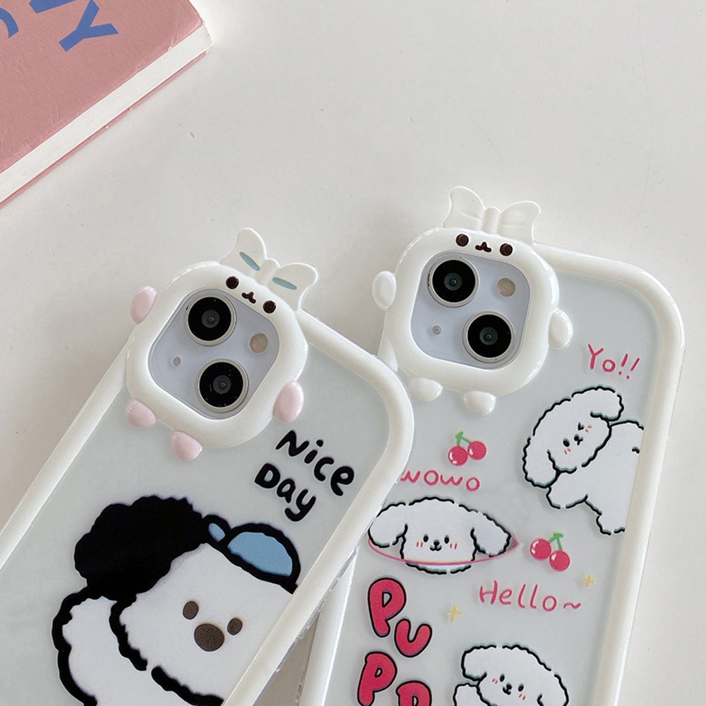 Soft Case Bahan Silikon Desain Anjing Monster Untuk iPhone 11 12 13 14 Pro Max XR 6 6S 7 8 Plus X XS SE 2020 11 Pro 14 Plus