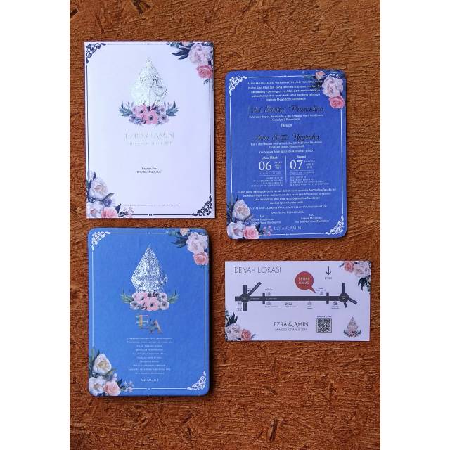 Undangan Pernikahan single hardcover murah , mewah , elegan