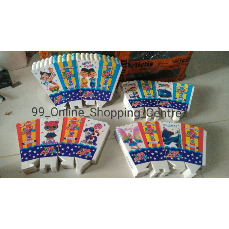 

kotak bungkus PopCorn kertas pop corn