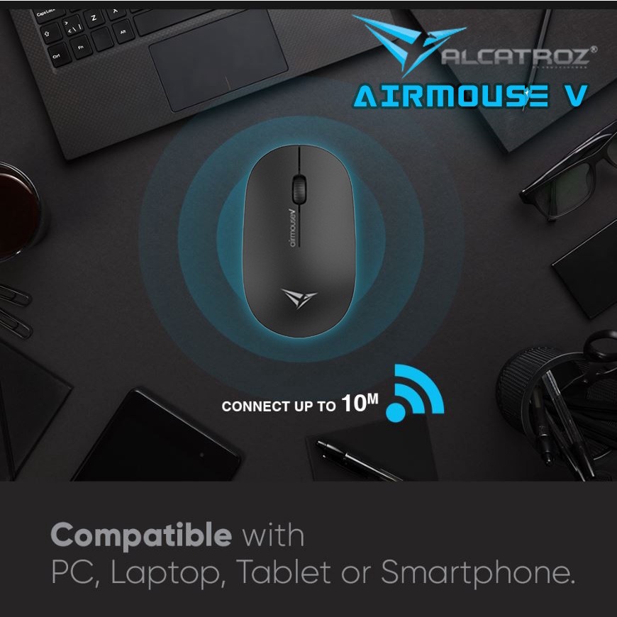 Alcatroz Airmouse V | 1200 CPI | Ergonomic Design | Wireless Mouse