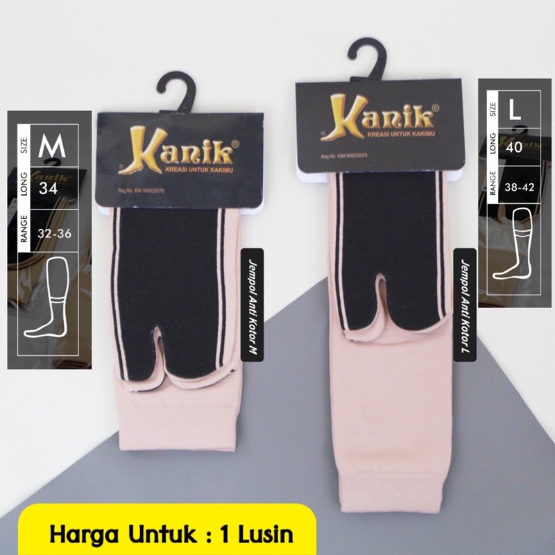 Kaos Kaki Kanik Jempol Telapak Hitam Uk M dan L Harga Untuk 1 Lusin (12 Pasang)