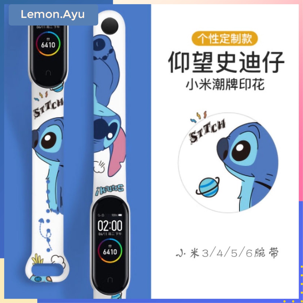 Tali Strap Silikon untuk Xiaomi Miband 3 4 5 6 Motif Kartun