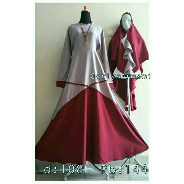 Set gamis syari ity crepe premium super murah wollycrepe khimar non pet gamis kekinian modern
