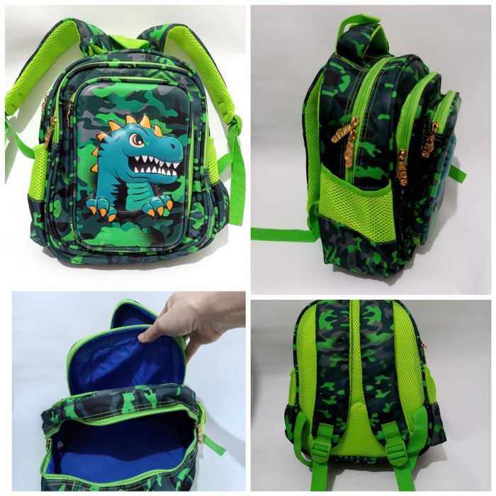 

[GRATIS ONGKIR] Tas Sekolah Anak TK 12" 2in1 Tempat Pensil Karakter Dinosaurus Import TERJAMIN