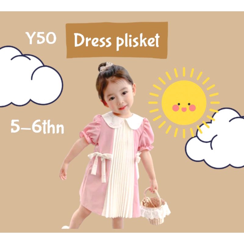 DRESS/DRESS ANAK/DRESS ANAK IMPORT/DRESS PLISKET/DRESS PLISKET ANAK