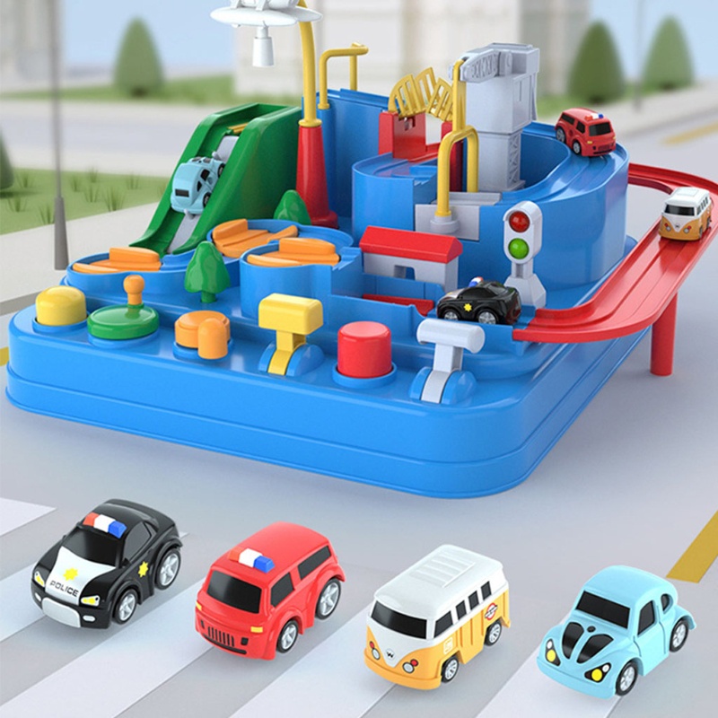 Mary Mainan Petualangan Mobil City Rescue Preschool Educational Toy Vehicle Puzzle Car Track Playsets Untuk Balita Mainan Anak