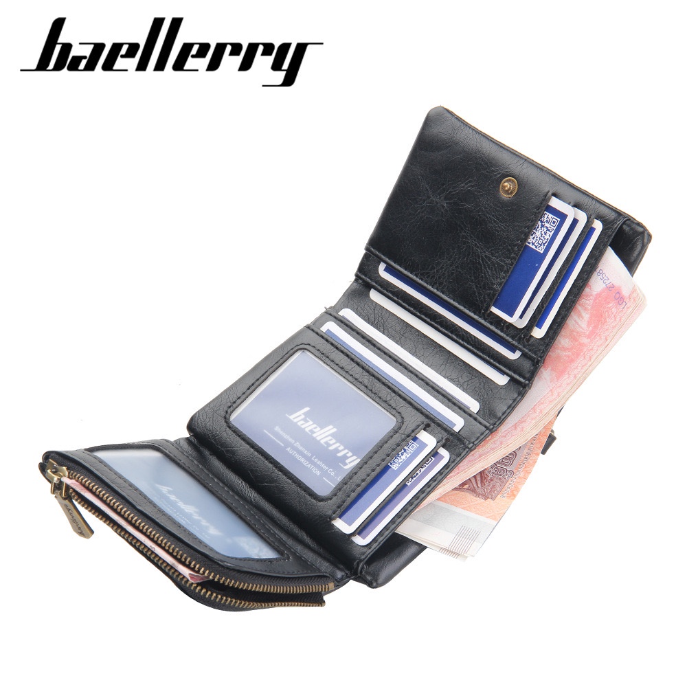 ORIGINAL BAELLERRY D3232 DOMPET TIGA LIPATAN DENGAN RANTAI KULIT SINTETIS