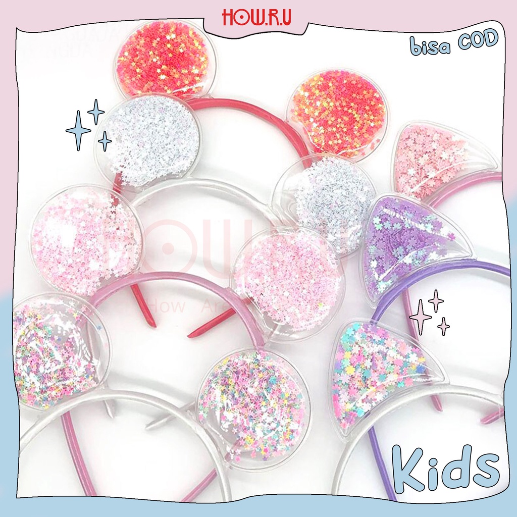 HOW.R.U | Bando Lucu Bunny Ears Motif Glitter 2214