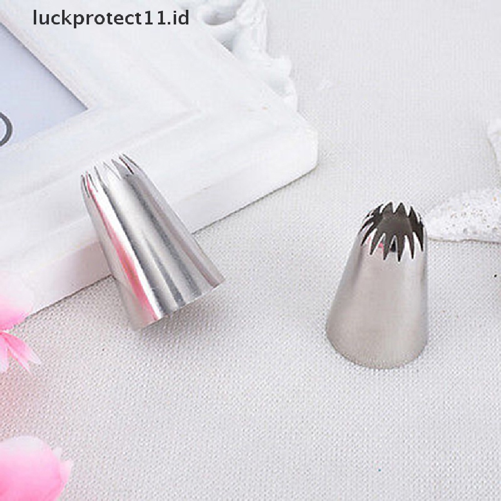 // Hg &amp; ID// 6B Stainless Steel Icing Nozzle Decor Tip Kue Baking Pastry Dekor.