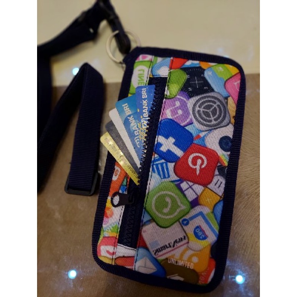 dompet kalung leher gantung leher sako walet card uang dan hp